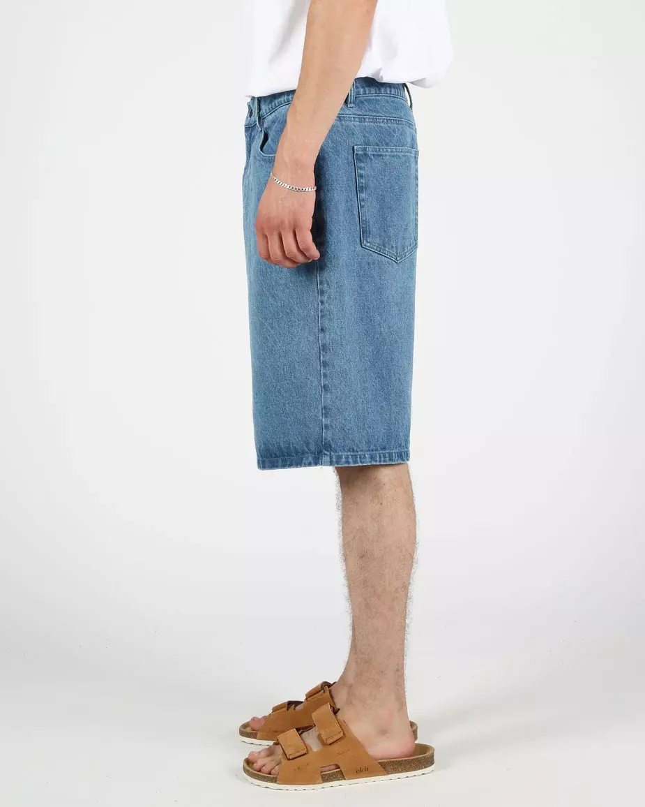 Wemoto Blue Denim 5-Pocket Shorts Herren blau